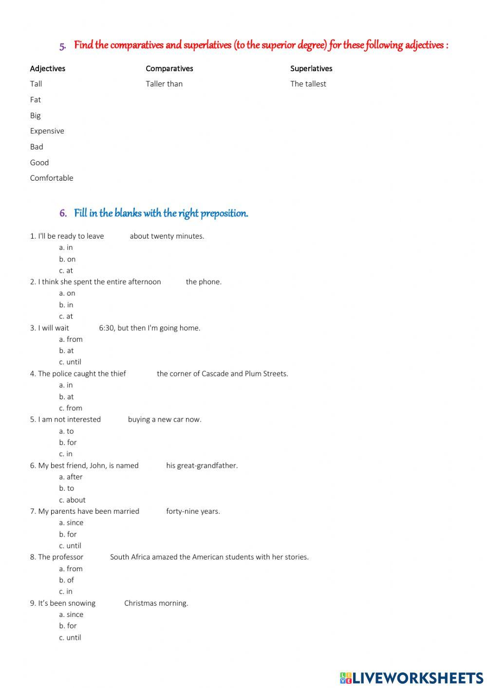 Test de positionnement personnel INSA