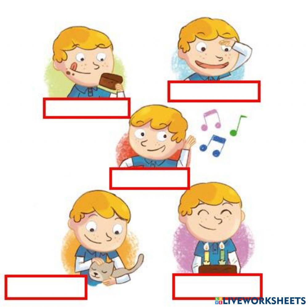 Les cinq sens - writing 01