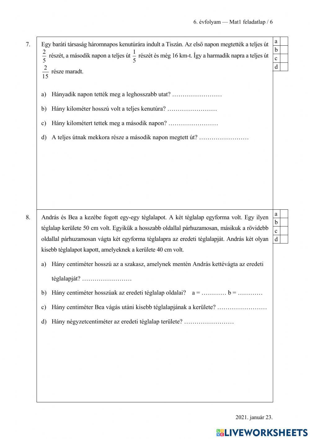 Matematika előkészítő 2021-1