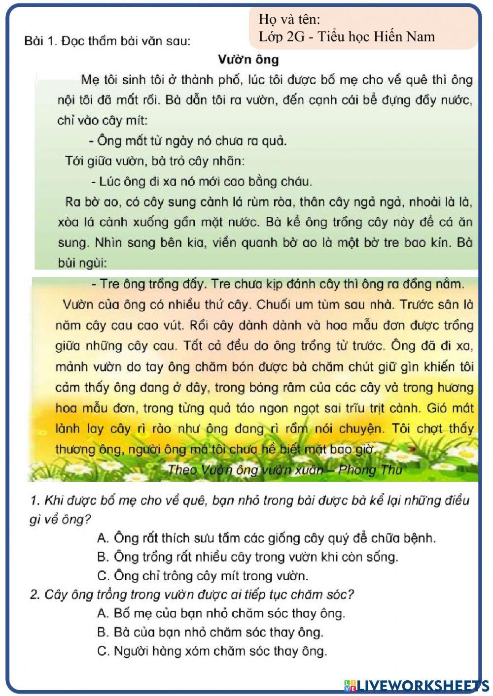 Ôn tập Tiếng Việt 2