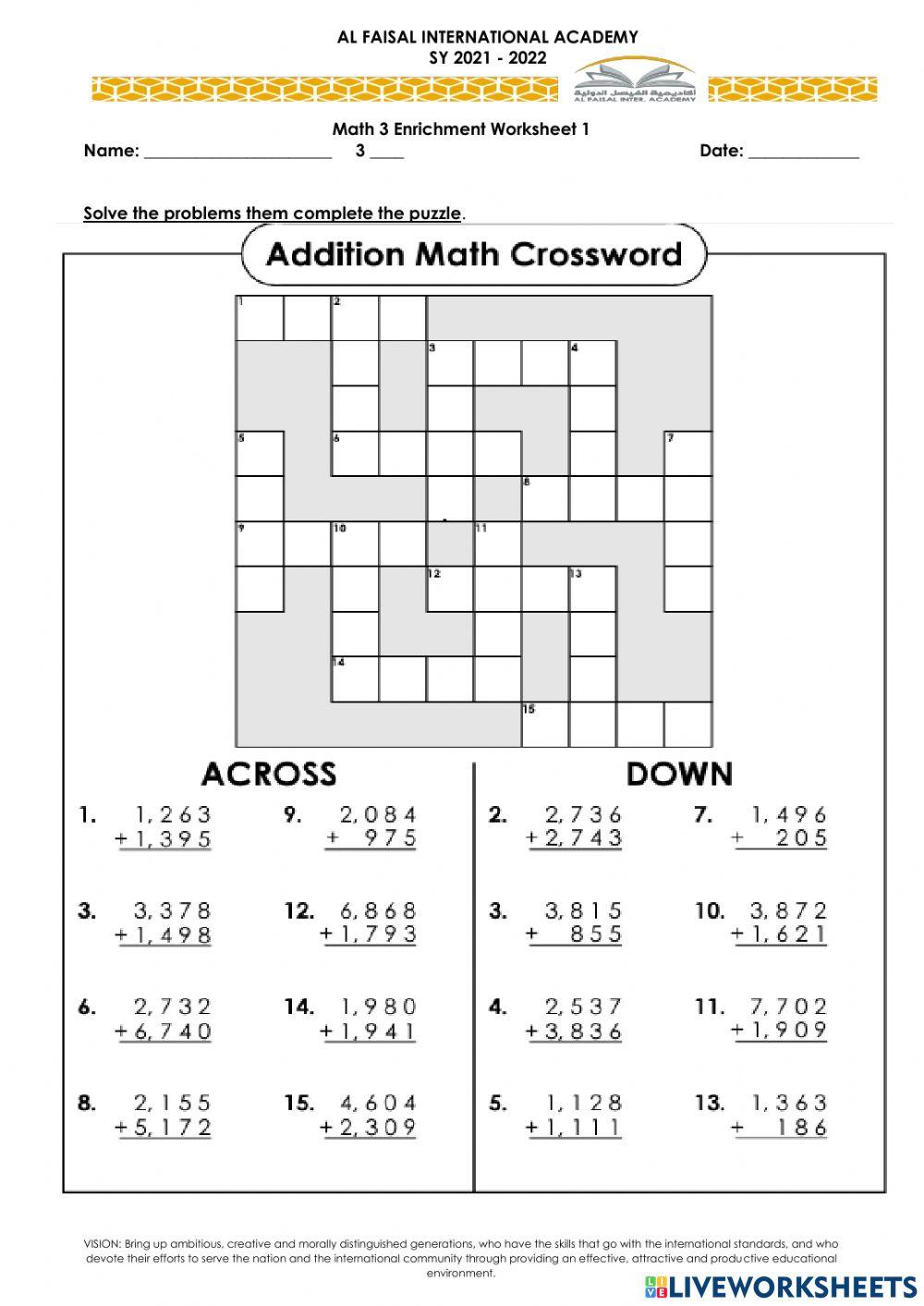 Addition with Renaming online exercise for | Live Worksheets