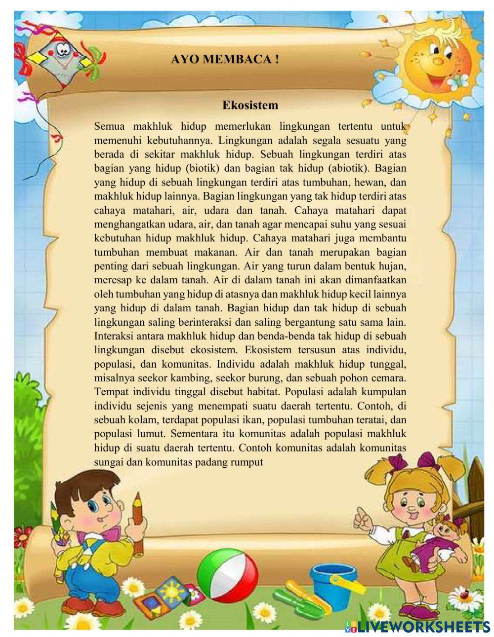 Pembelajaran Komponen Ekosistem Oleh Ni Kadek Sopiyan Dewi