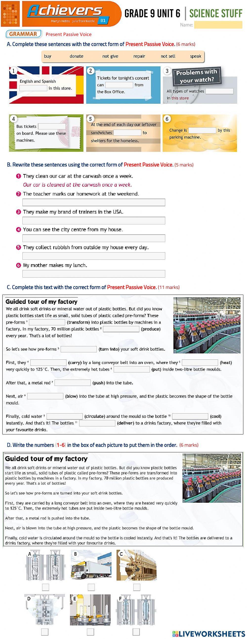 Grade 9 Unit 6 - Present Passive Voice