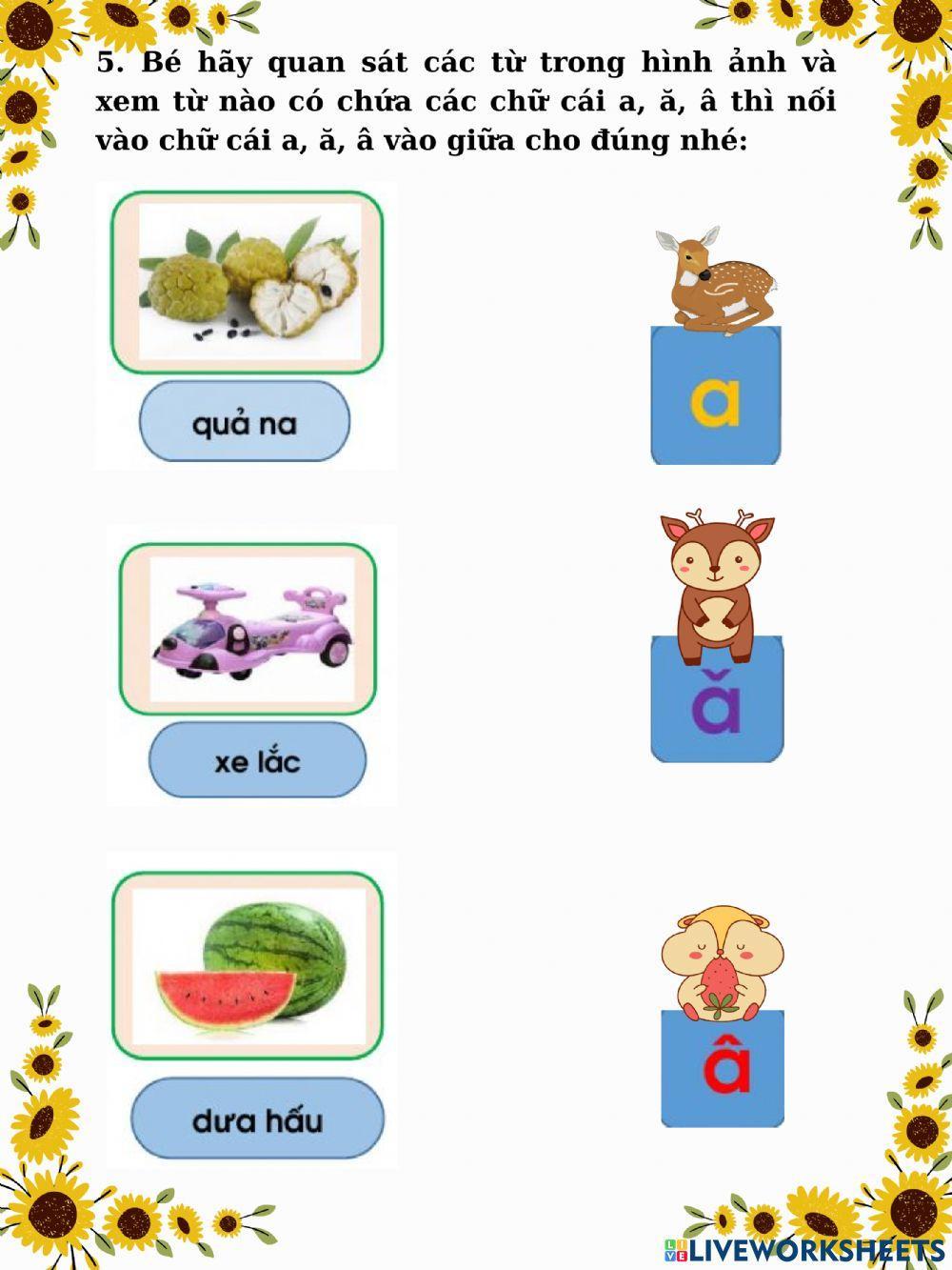 Làm quen chữ cái A Ă Â