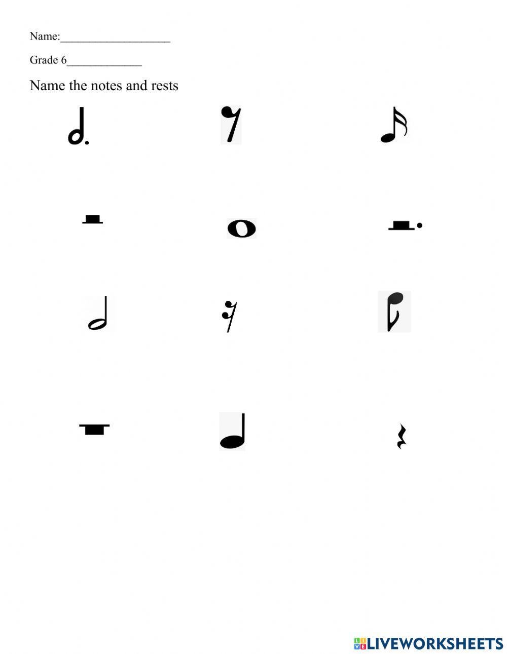 1782769 notes and rest sandra major liveworksheets