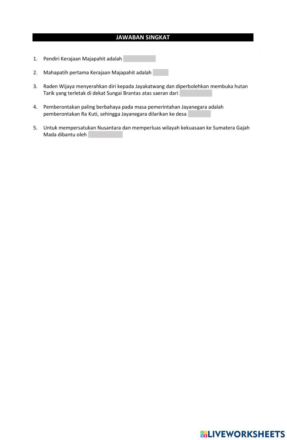 Latihan Soal Kerajaan  Majapahit