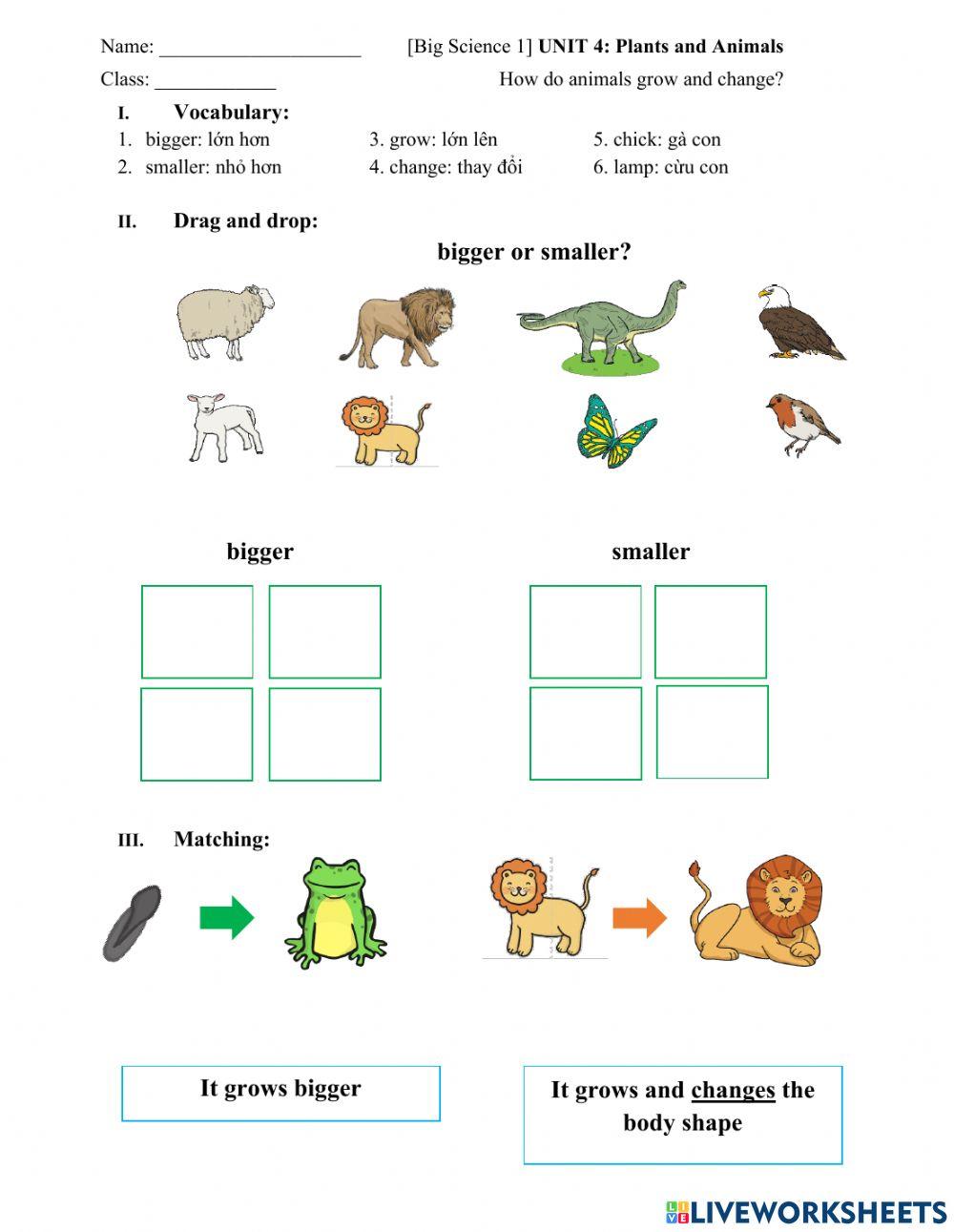 Big Science 1 How do animals grow and change?