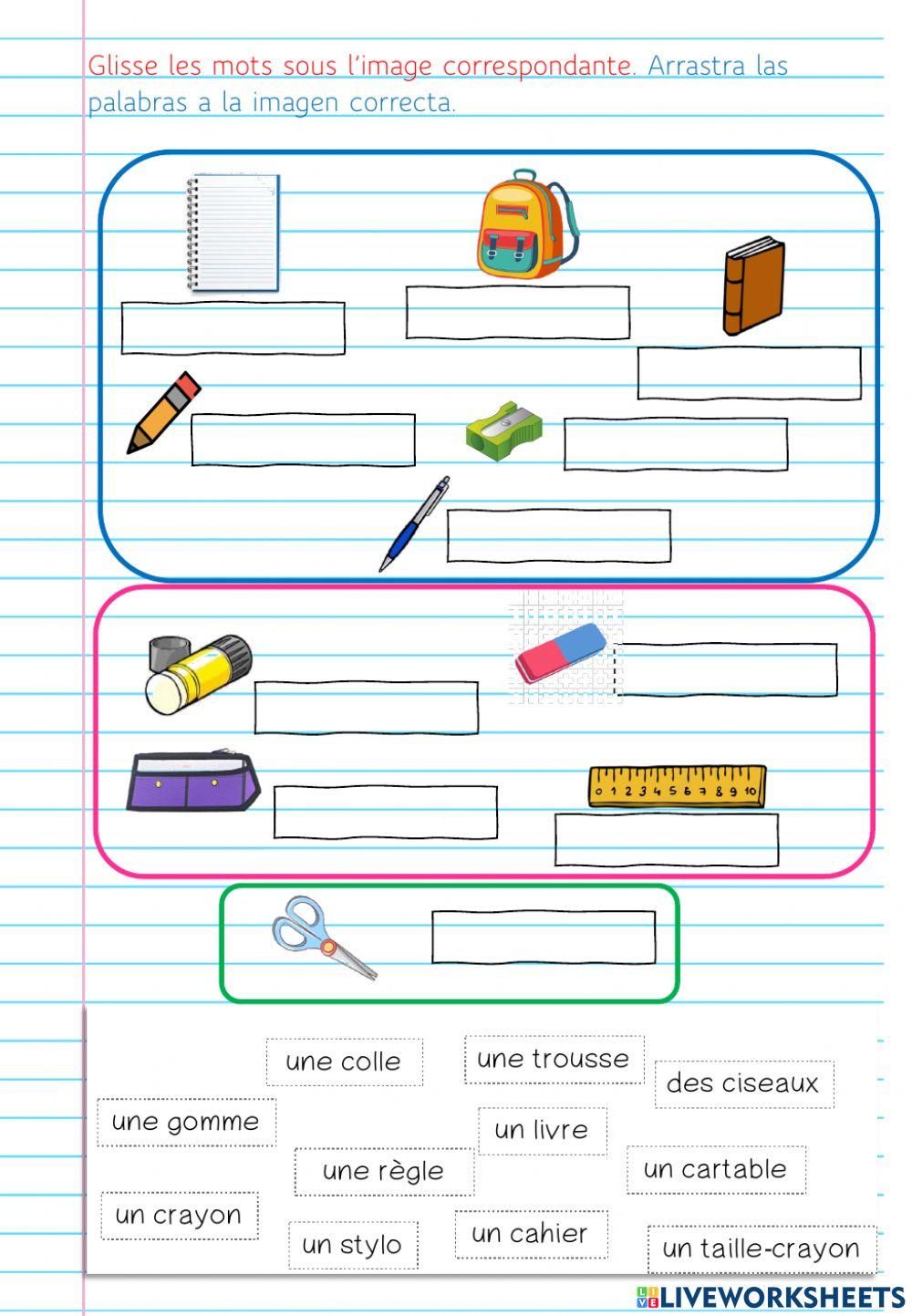 Le matériel scolaire