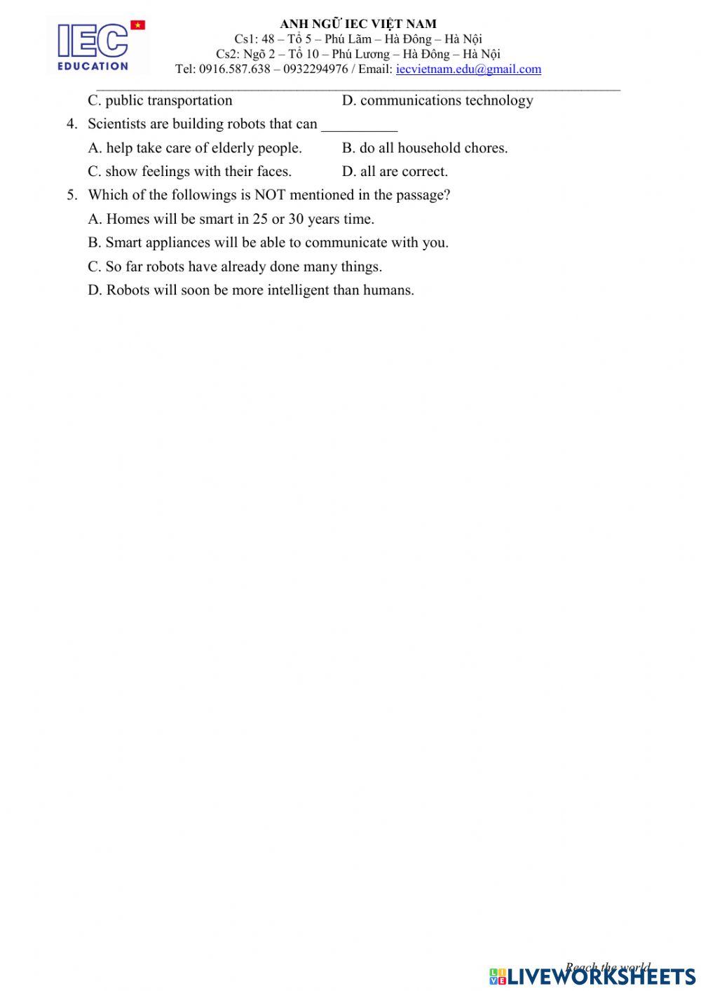 Unit 10 : Our House In The Futures