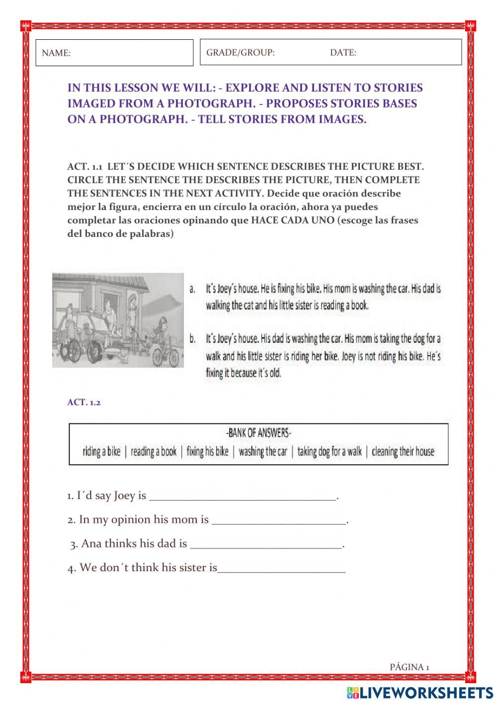 Stories from a picture