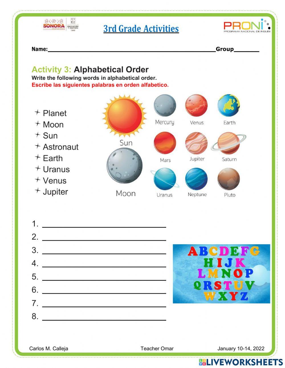 3rd- WEEK January 10, 2022