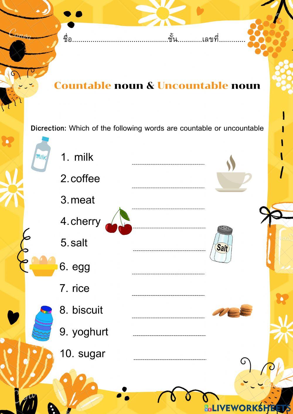 Countable & uncountable nouns