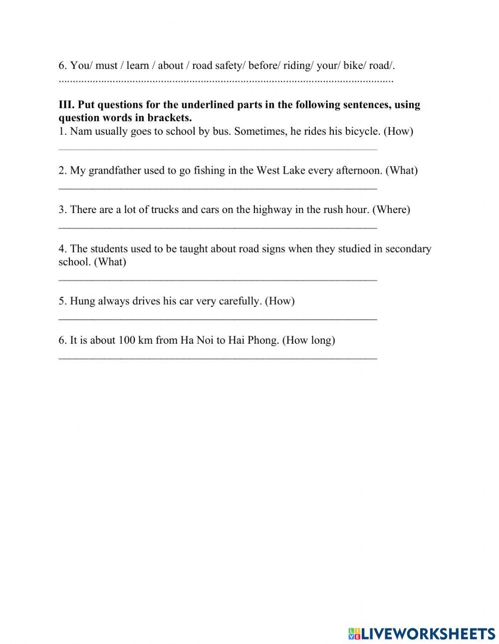 Unit 7 Traffic - Grammar