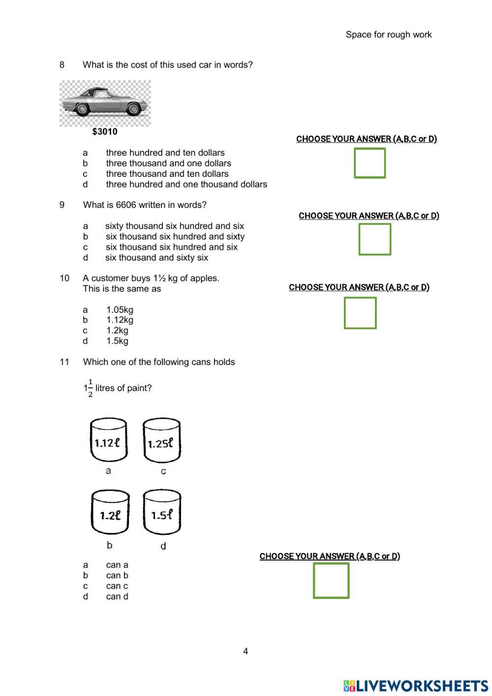 Sample Paper 1 - Part A of City and Guilds Math Stage 1