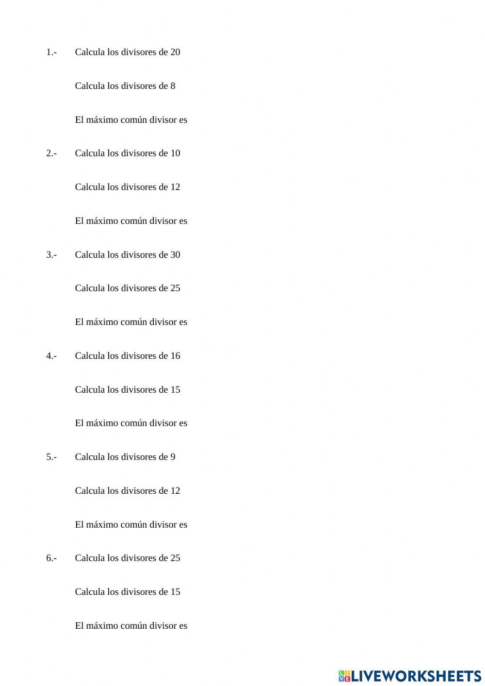 Máximo común divisor