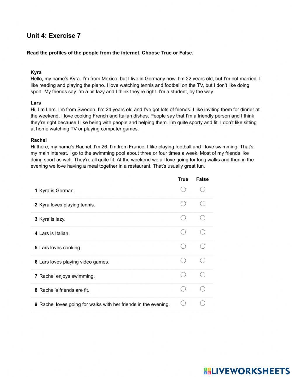 Mindset Foundation - Languague Builder Skills Modules - Unit 4 Ex7
