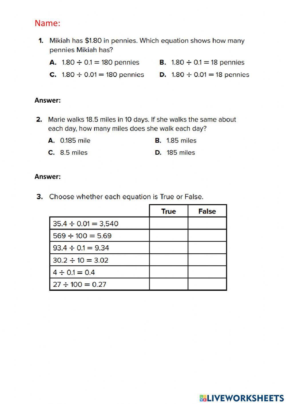 Division Patterns with Decimals and Powers of 10 Patterns with Decimals and Powers of 10 Division Patterns with Decimals and Powers of 10 Patterns with Decimals and Powers of 10