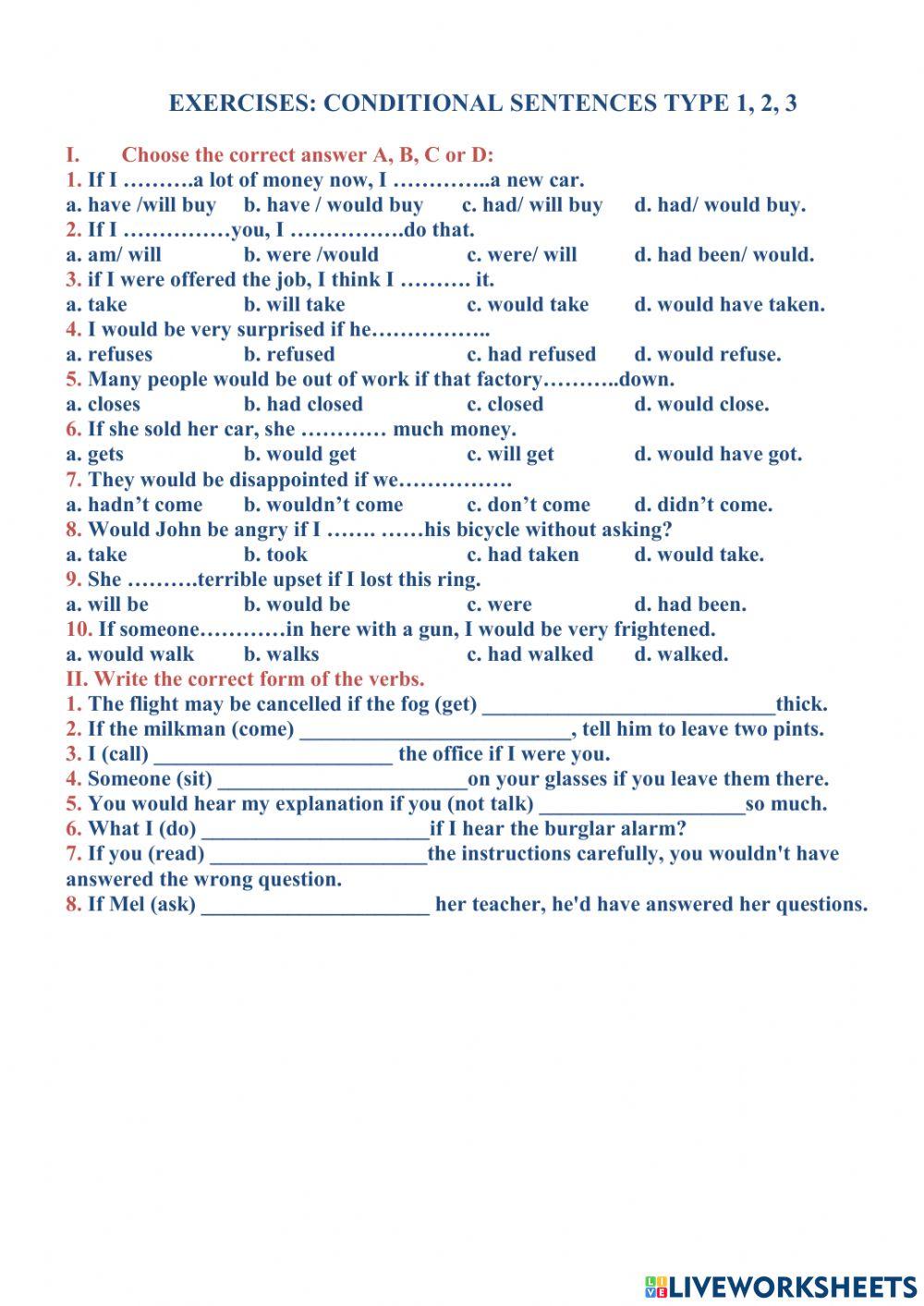 Conditional sentences