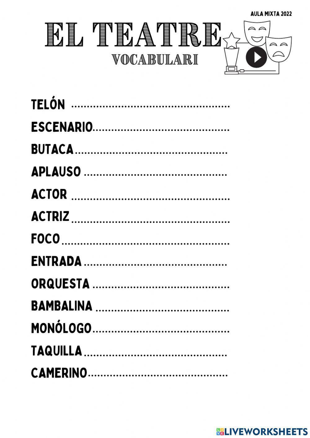 Vocabulari teatre