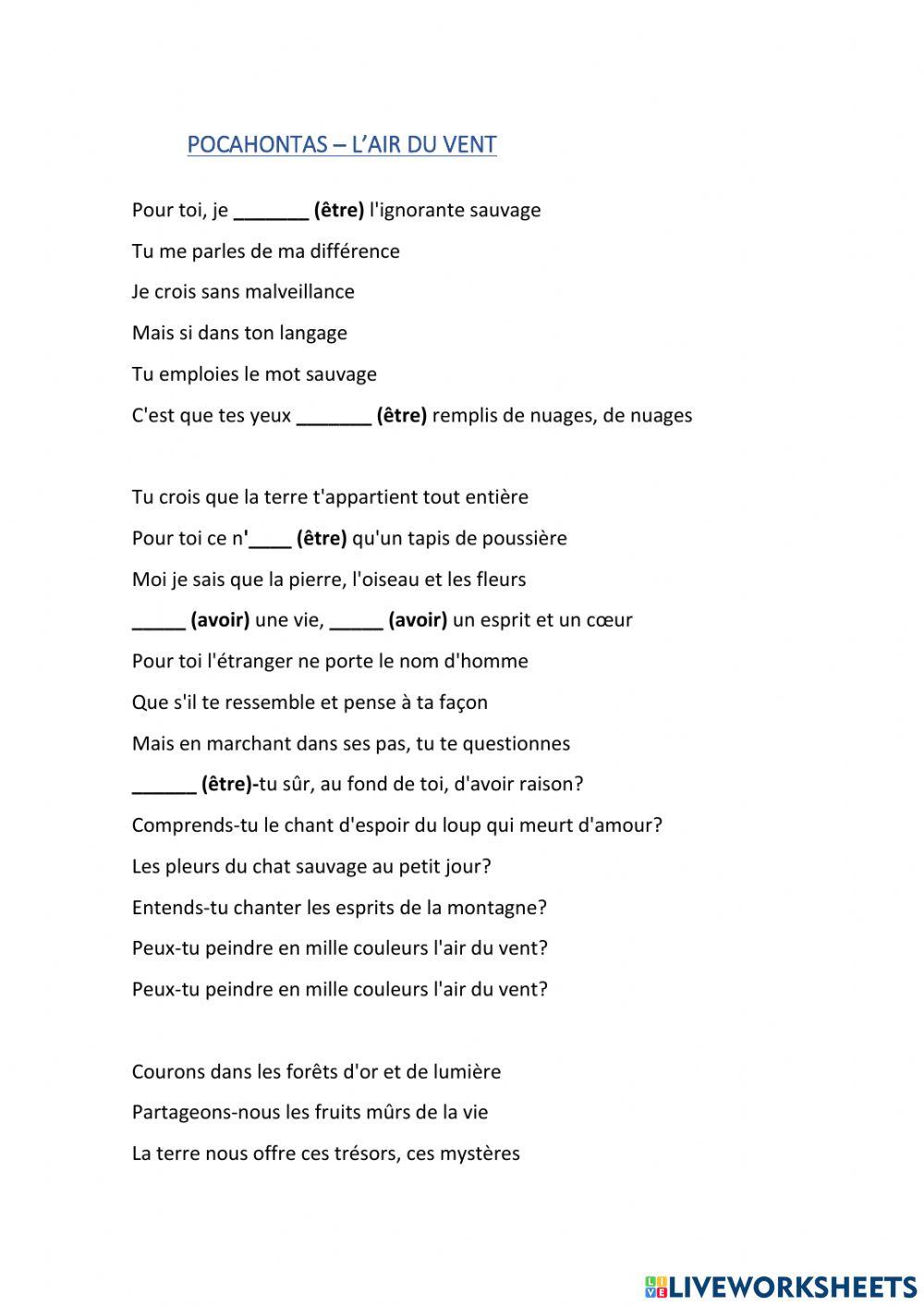 Pocahontas - l'air du vent