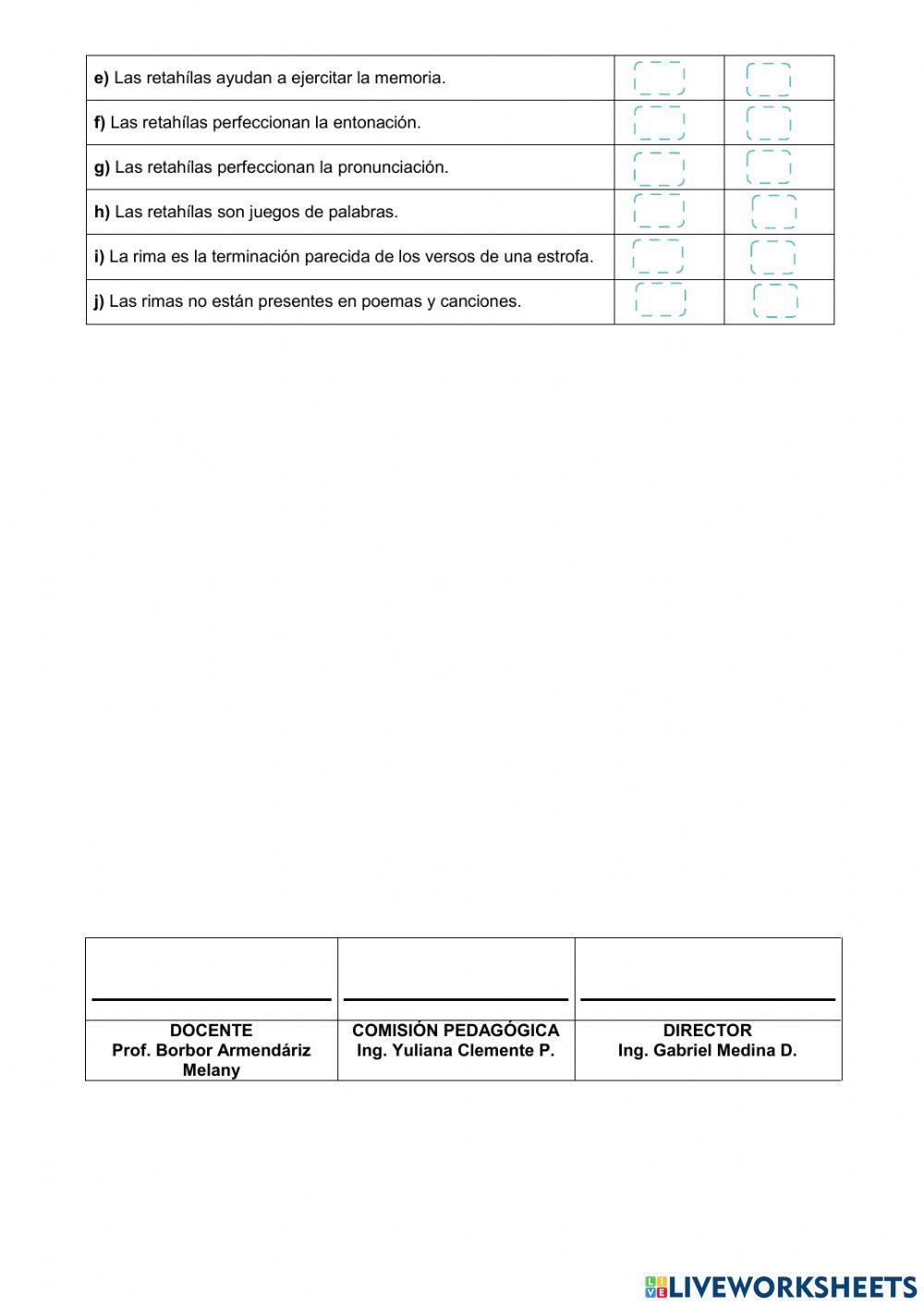 Evaluación Lengua y Literatura