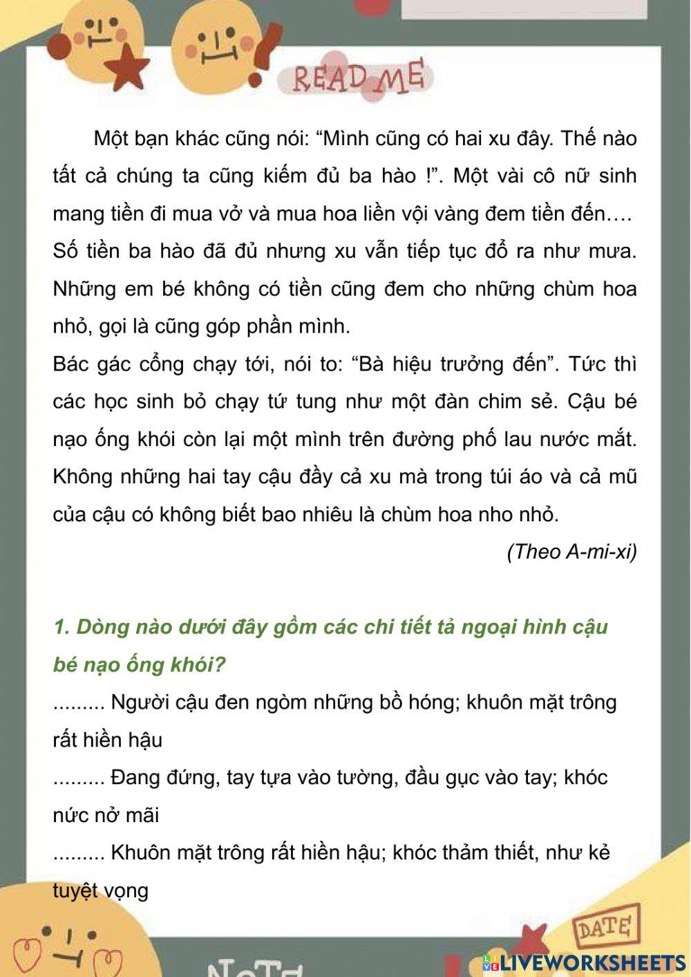 Phiếu bài tập Tiếng Việt 4 Tuần 28