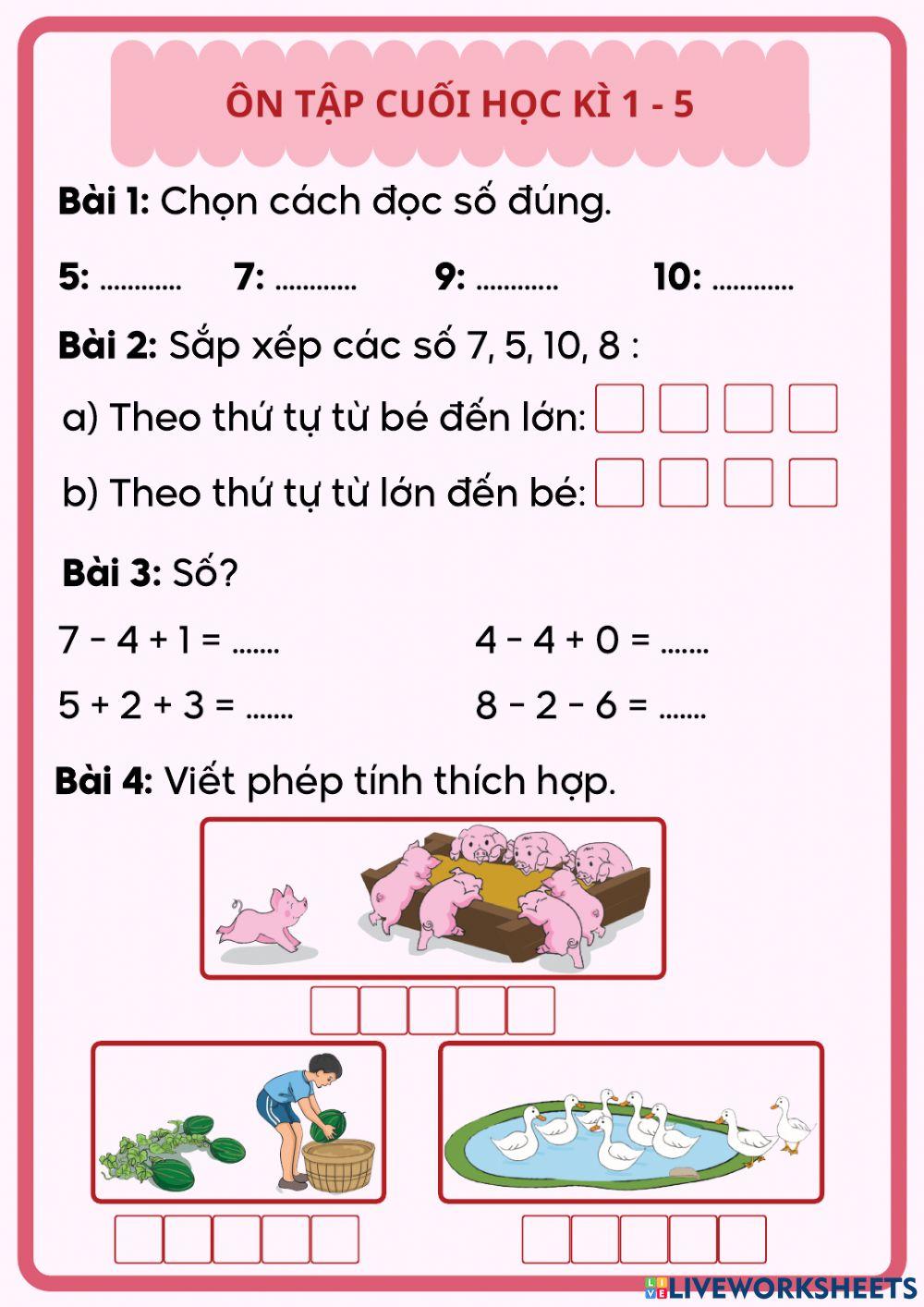 Ôn tập cuối học kì 1 - 5