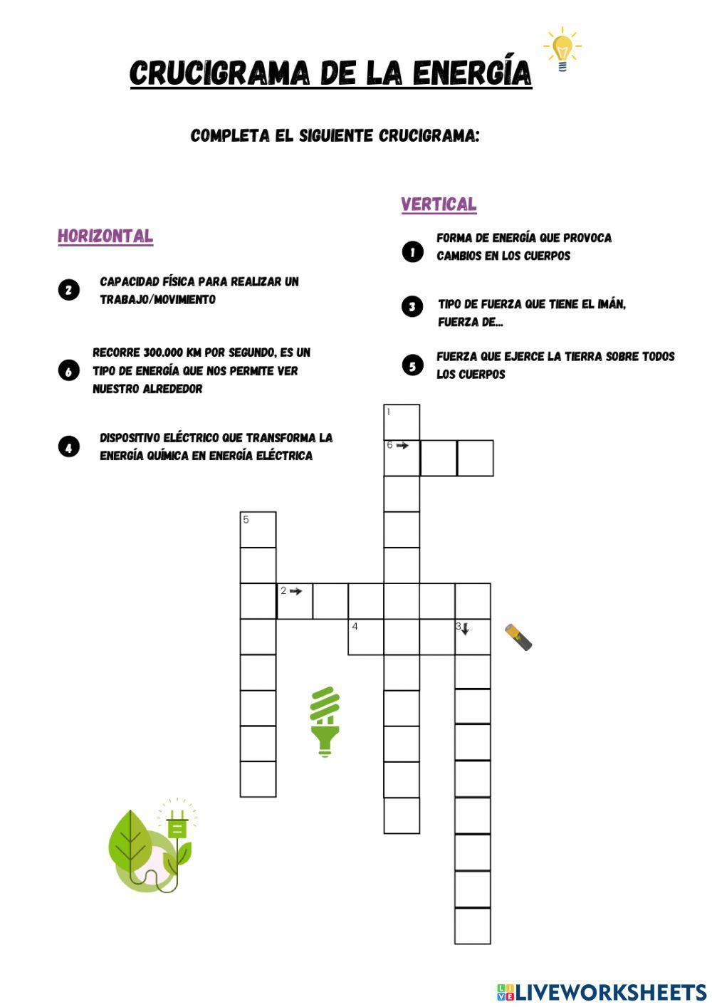 Crucigrama y Sopa de Letras