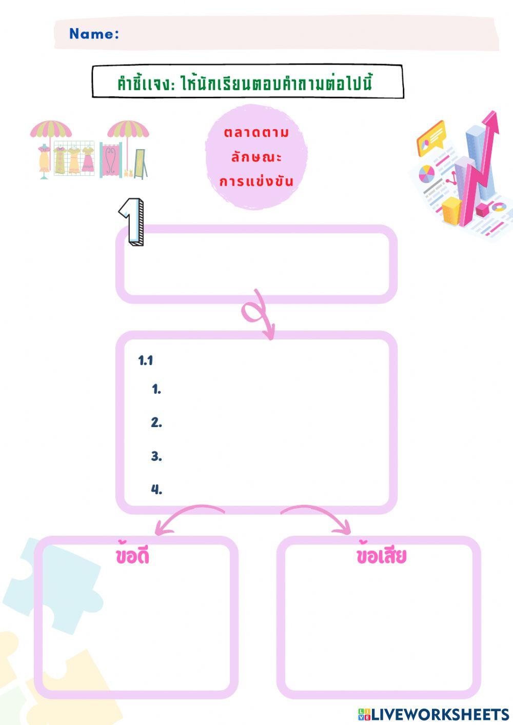 ใบงานตลาดในระบบเศรษฐกิจ