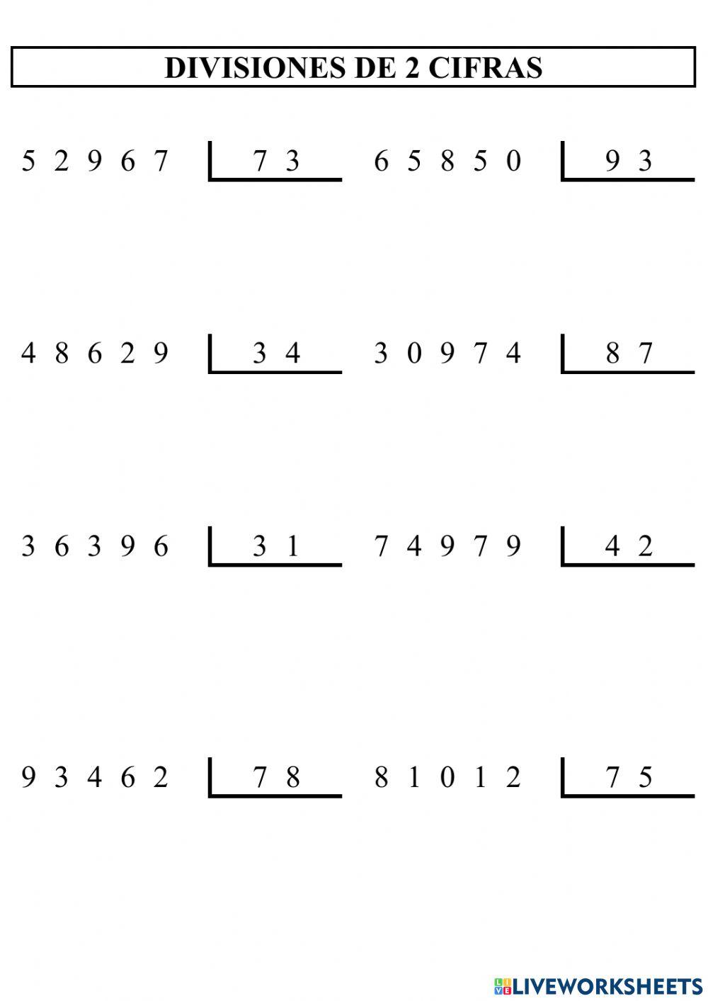 Divisiones por 2 cifras - 2