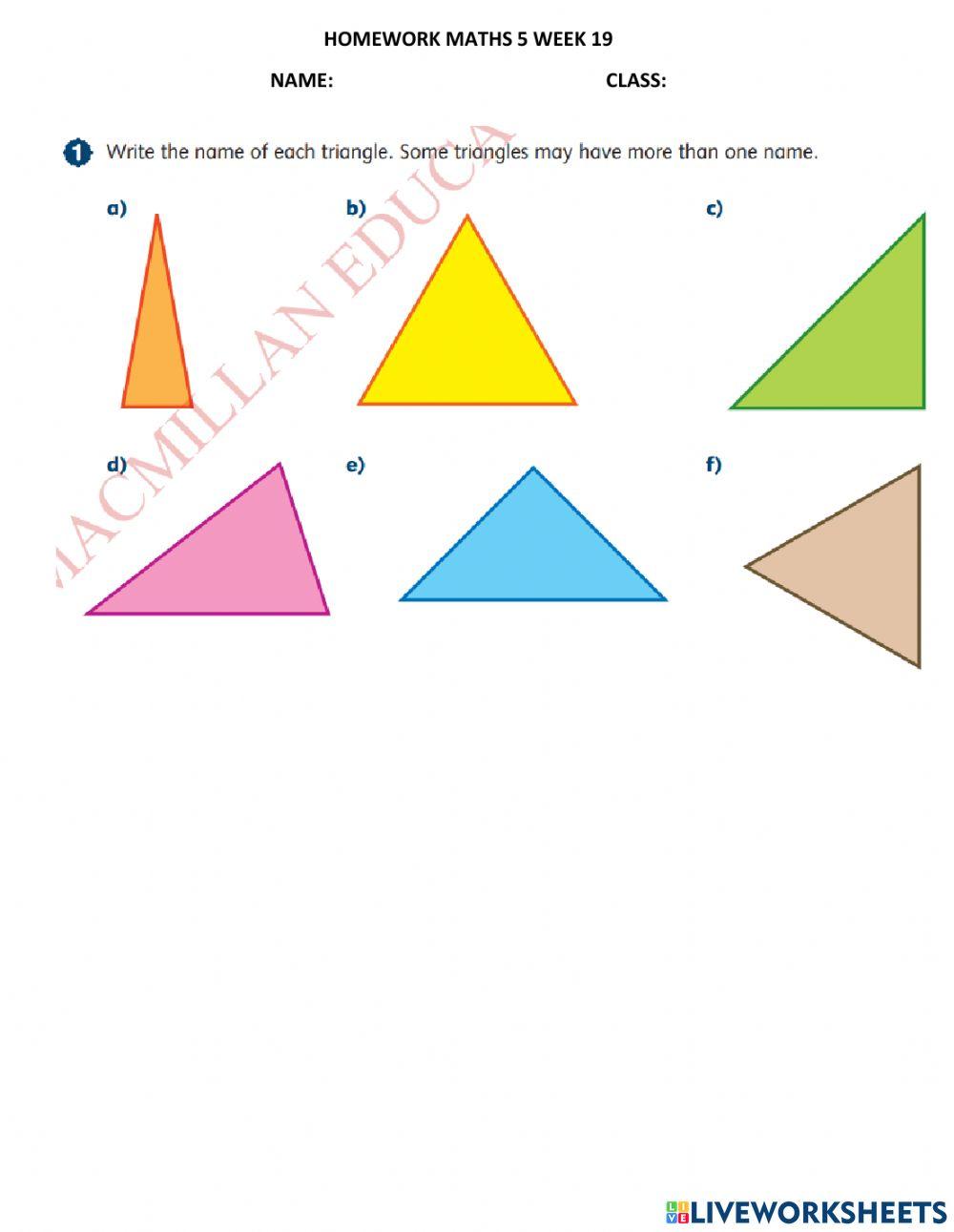 Maths 5 homework week 19