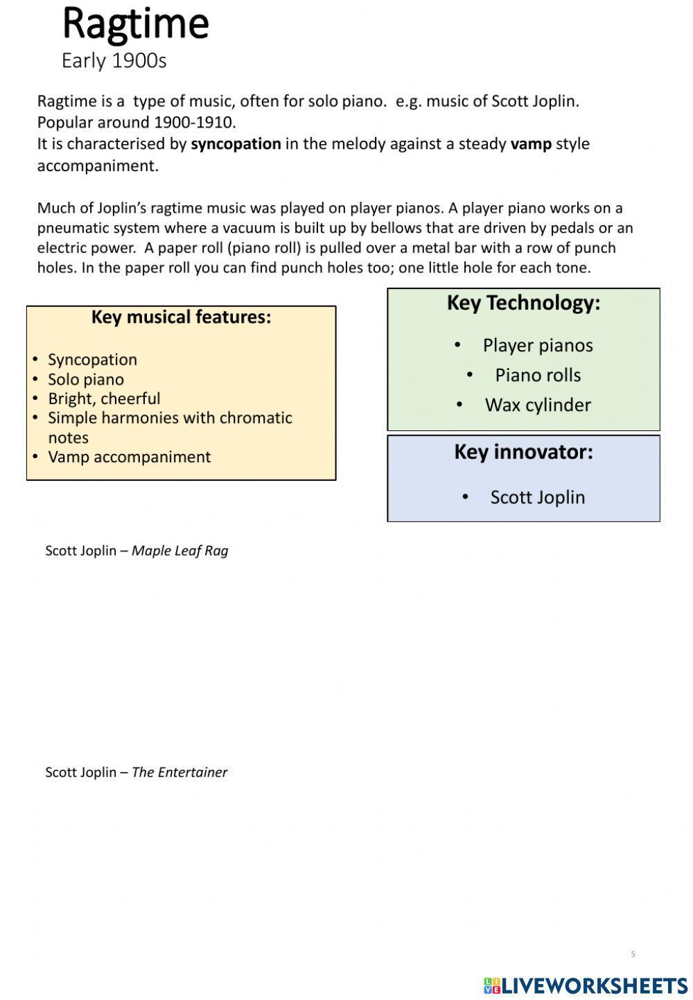 Nat 5 Music Tech Styles 1