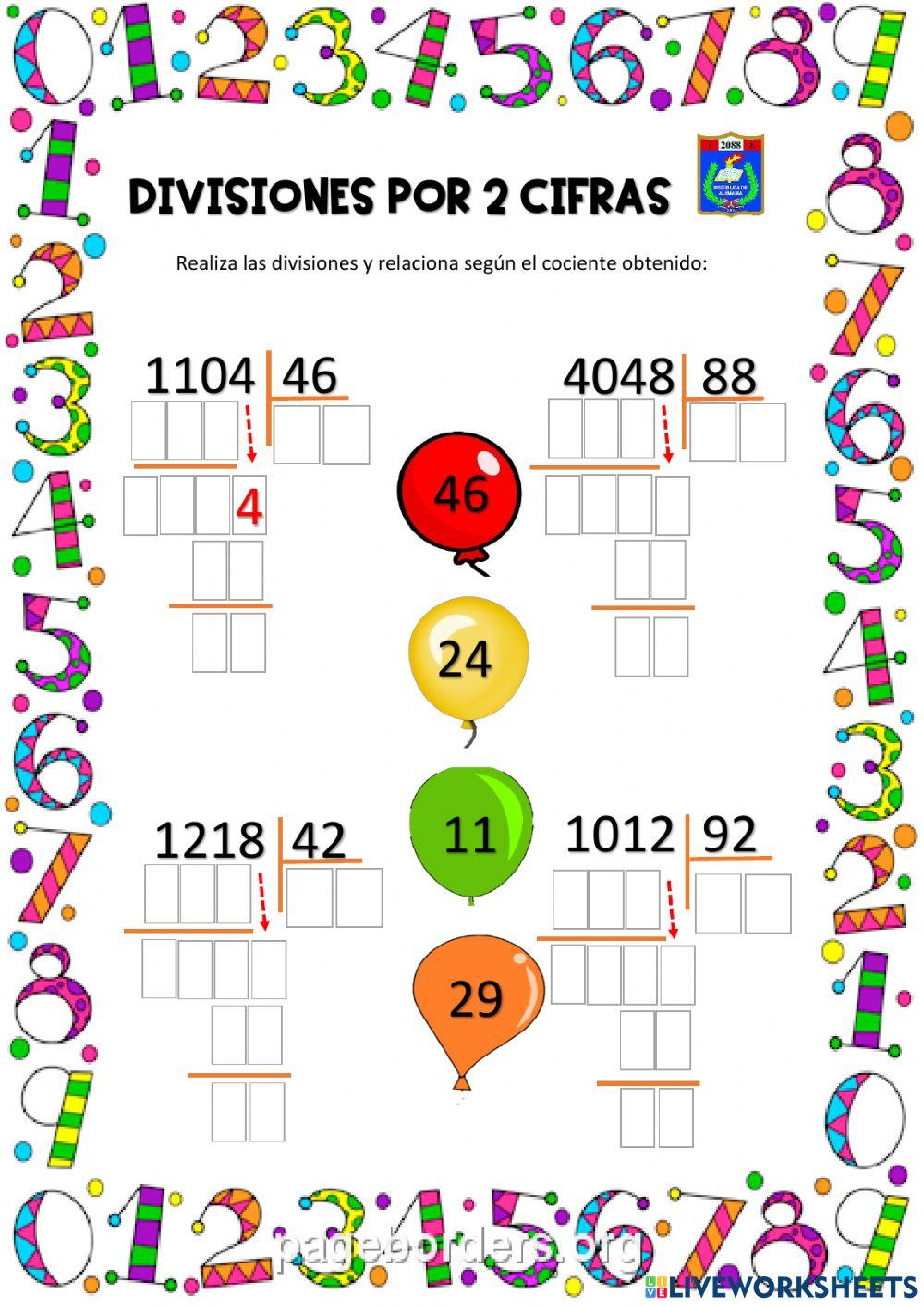 Divisiones por 2 cifras