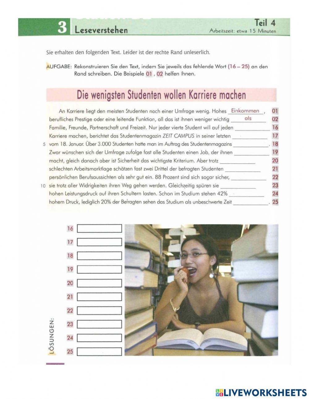 Lesen Teil 4