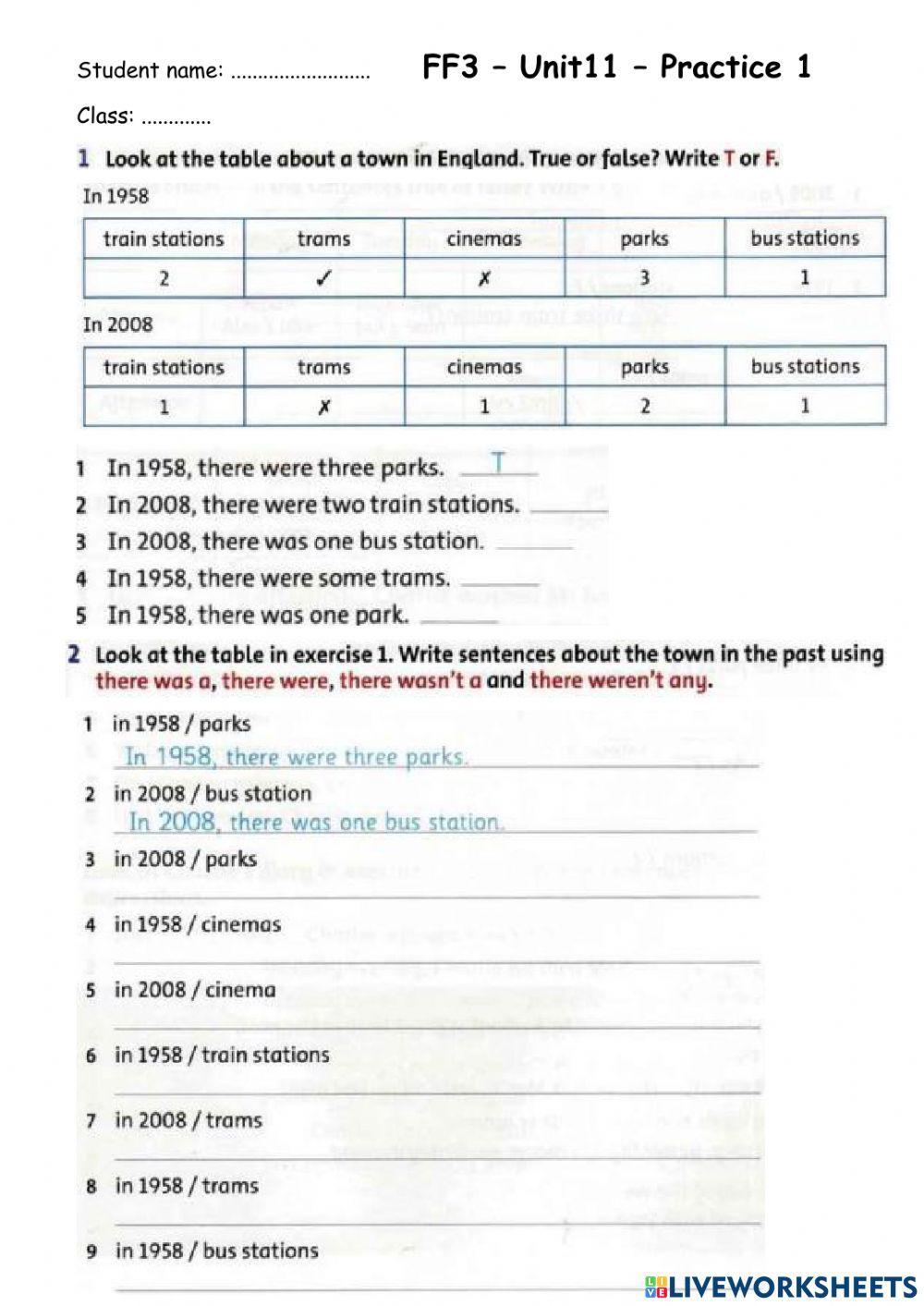FF3 - Unit 11 - Practice 1