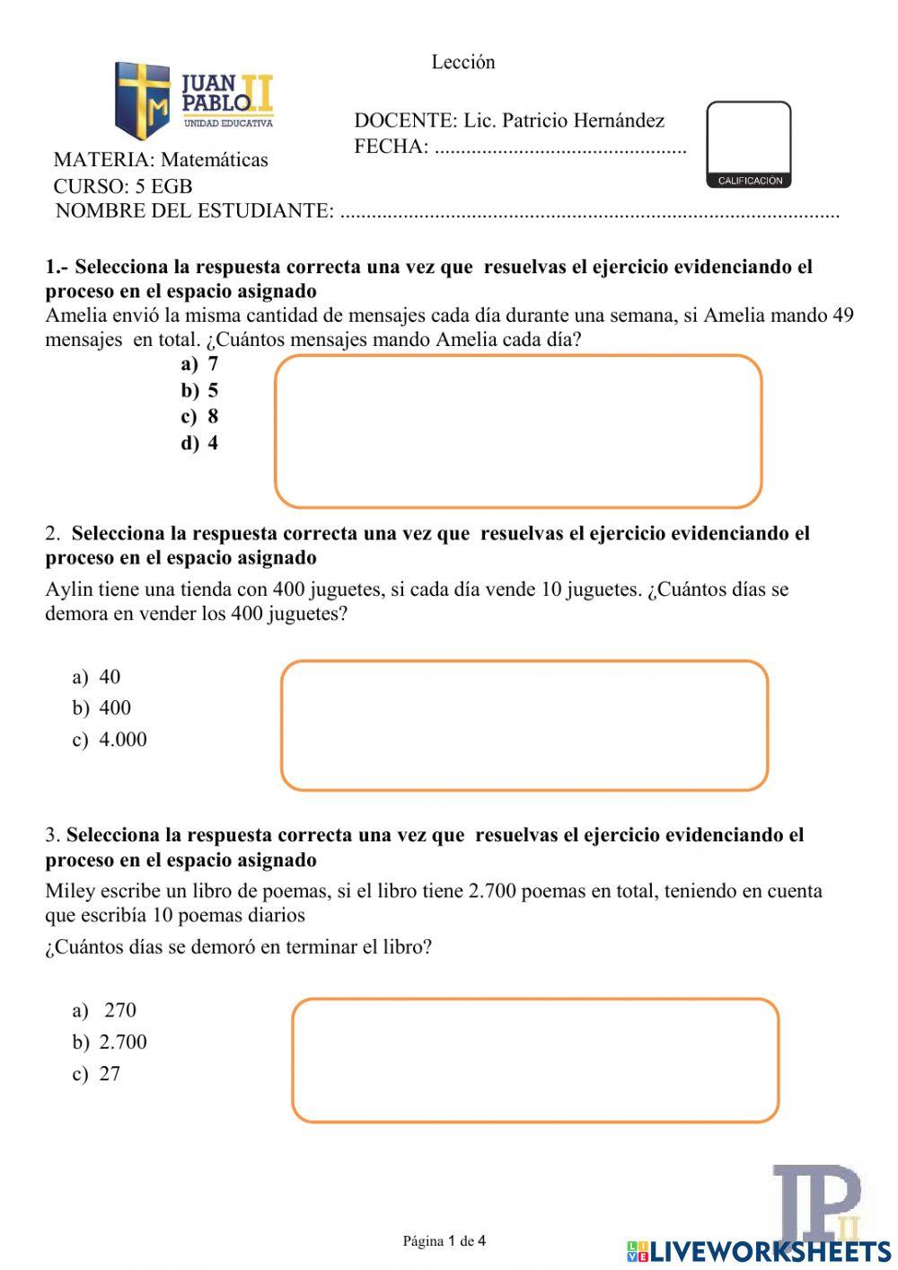 Matemáticas  10.01.2020