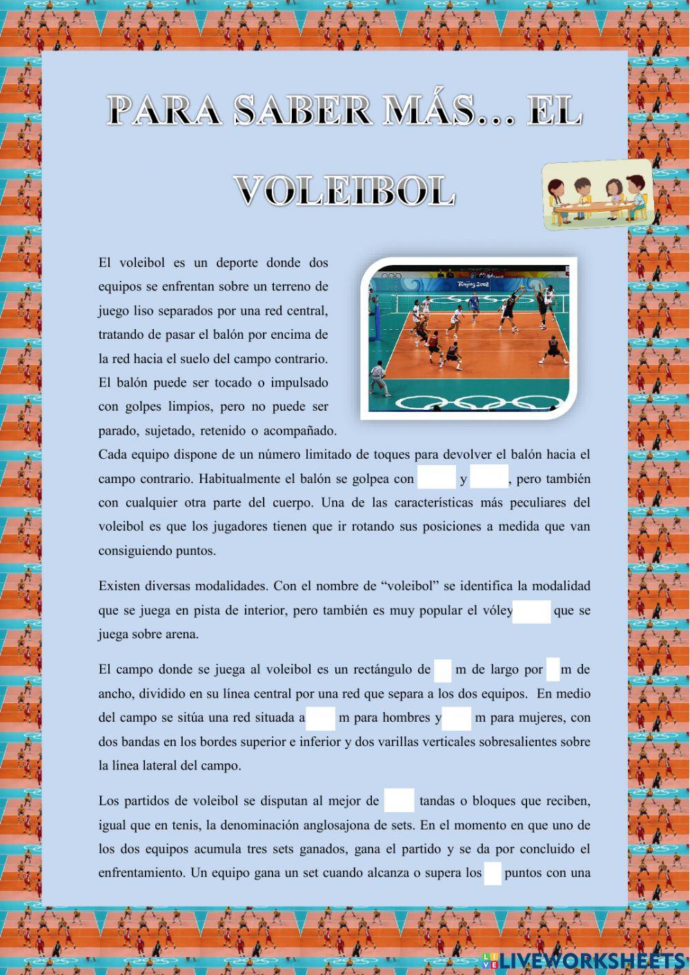 Para saber más... el voleibol