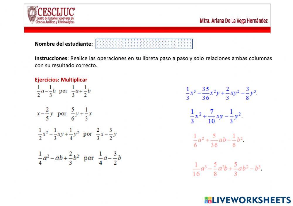 Multiplicacion de polinomios