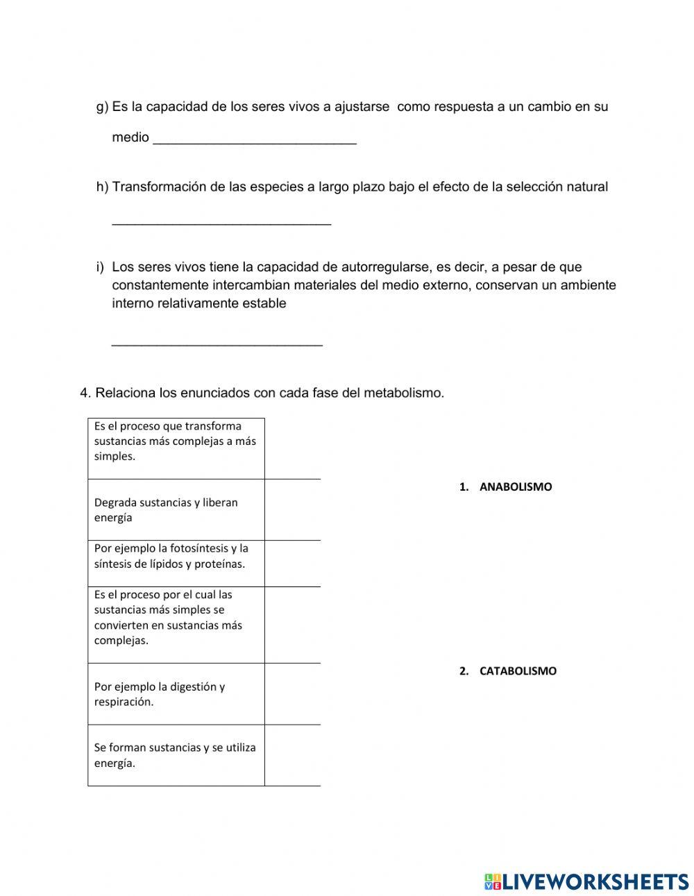 Características de los seres vivos