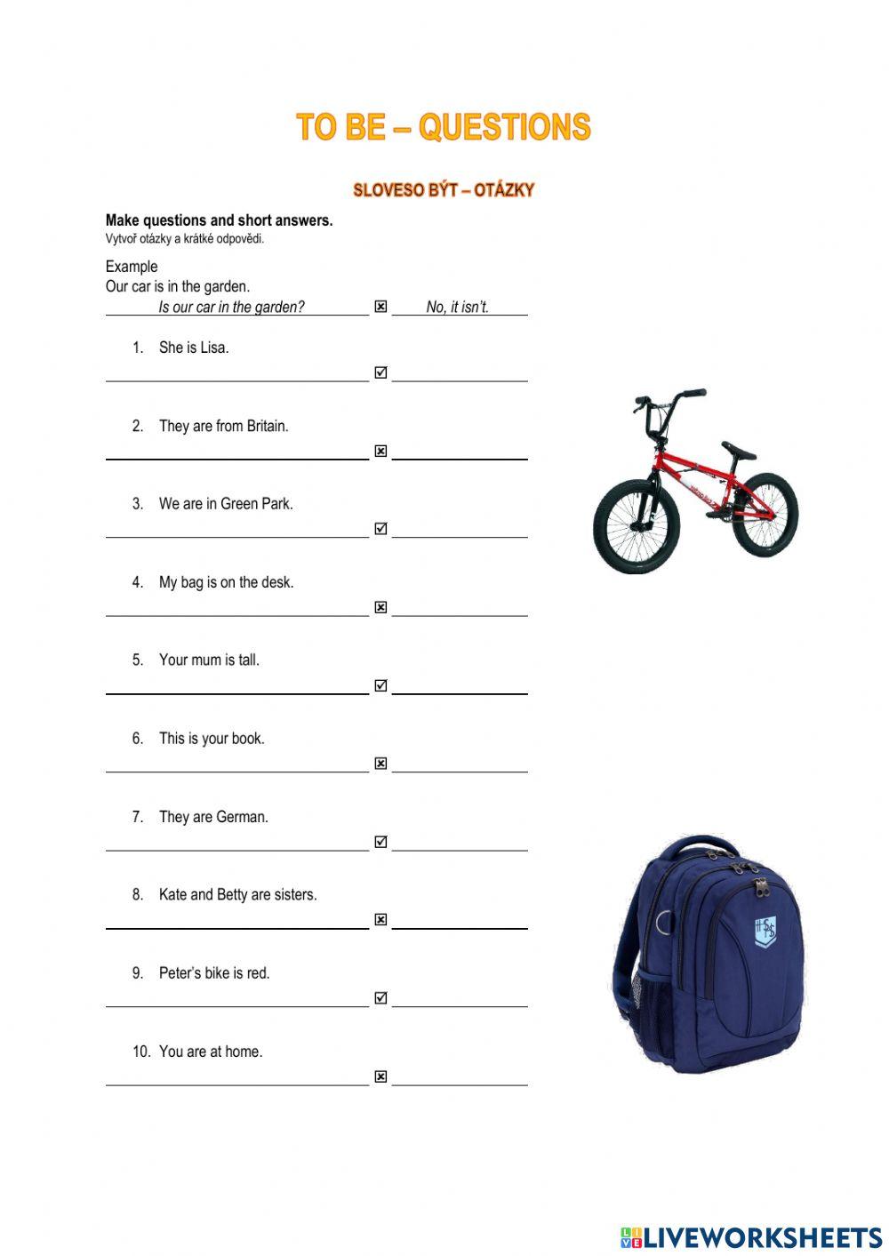 To be questions and short answers