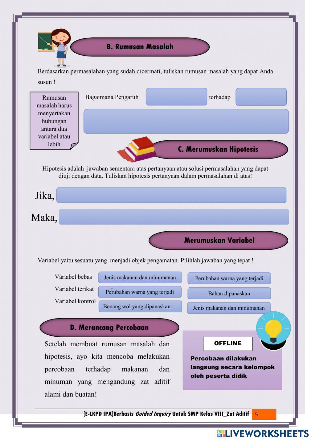 Lembar Kegiatan 1  Menguji Zat Pewarna