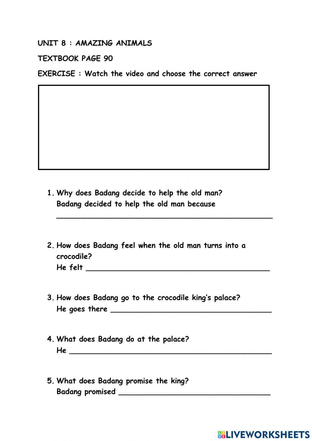 Year 4 : unit 8 : amazing animals