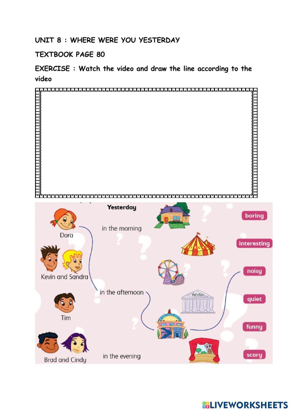 Year 3 : unit 8 : where were you yesterday