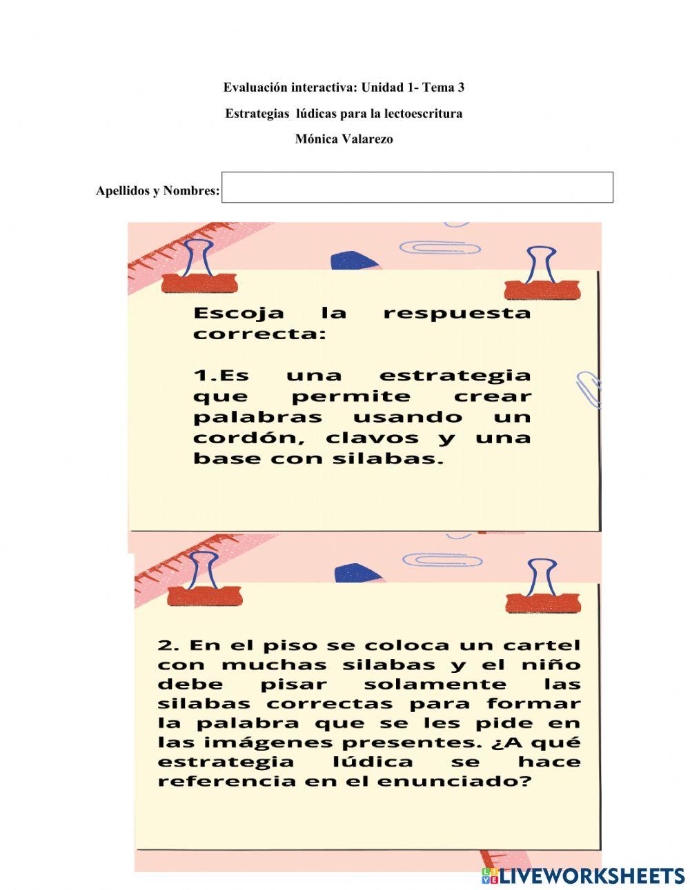 Estrategias lúdicas de lectoescritura