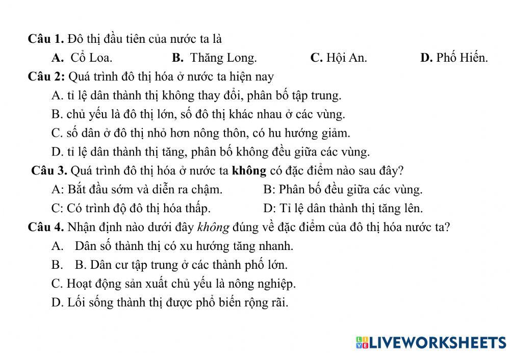 Bài 18. Đô Thị Hóa