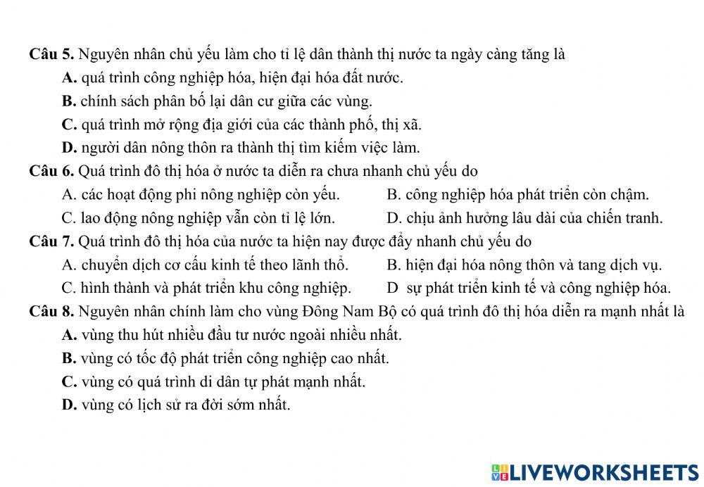 Bài 18. Đô Thị Hóa