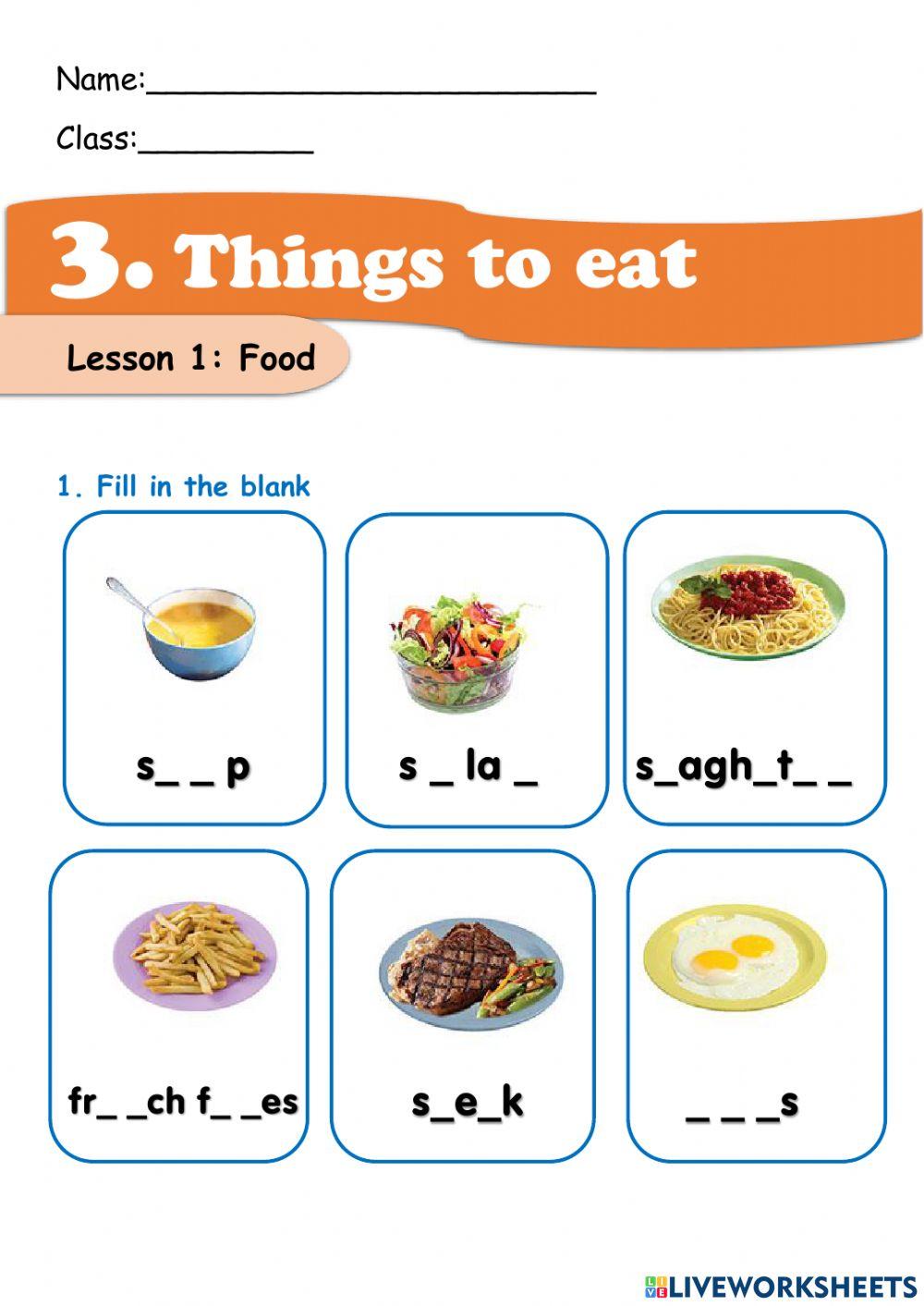 Grade 2 - Things to eat - Food