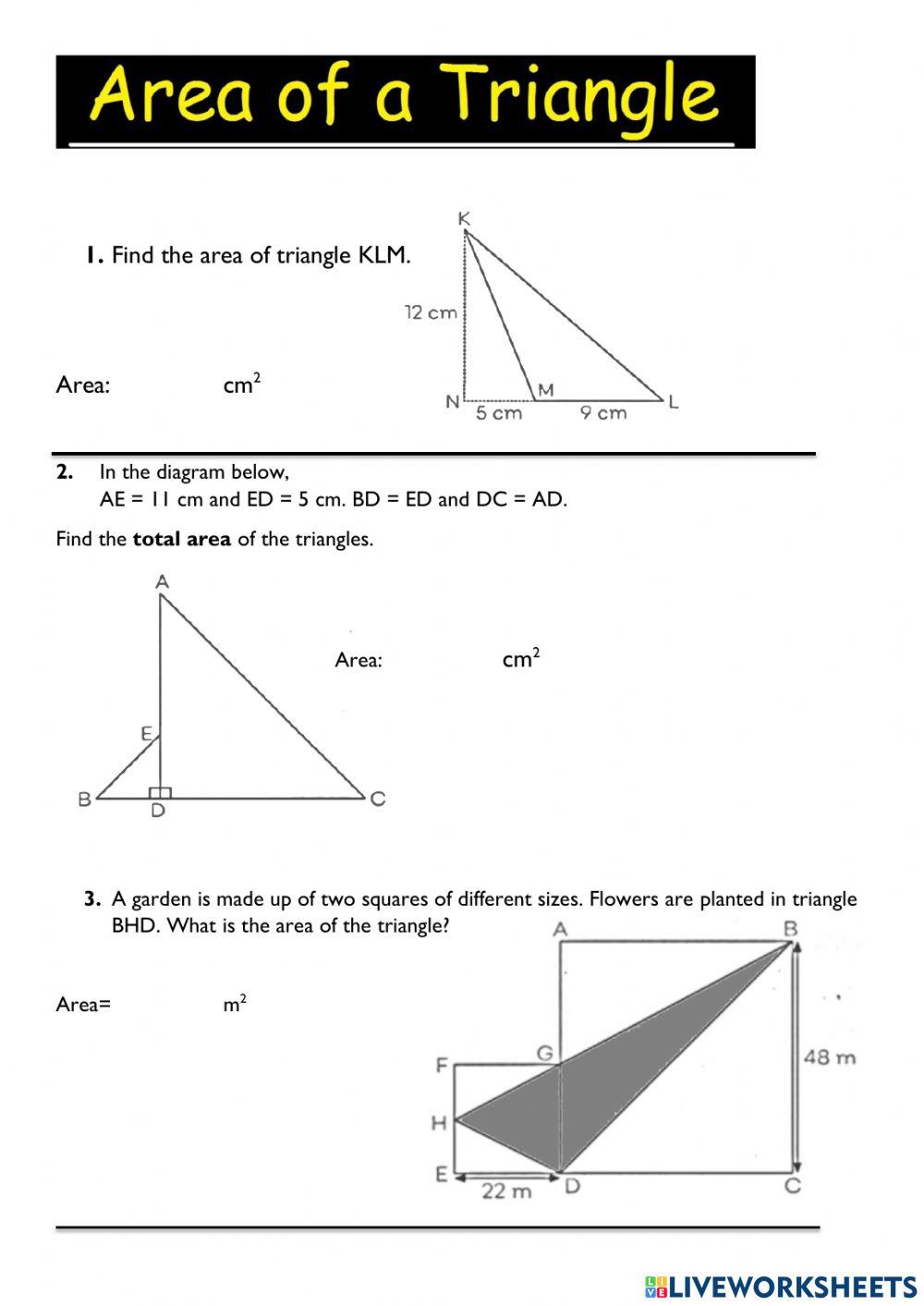 Area of triangles (diff)