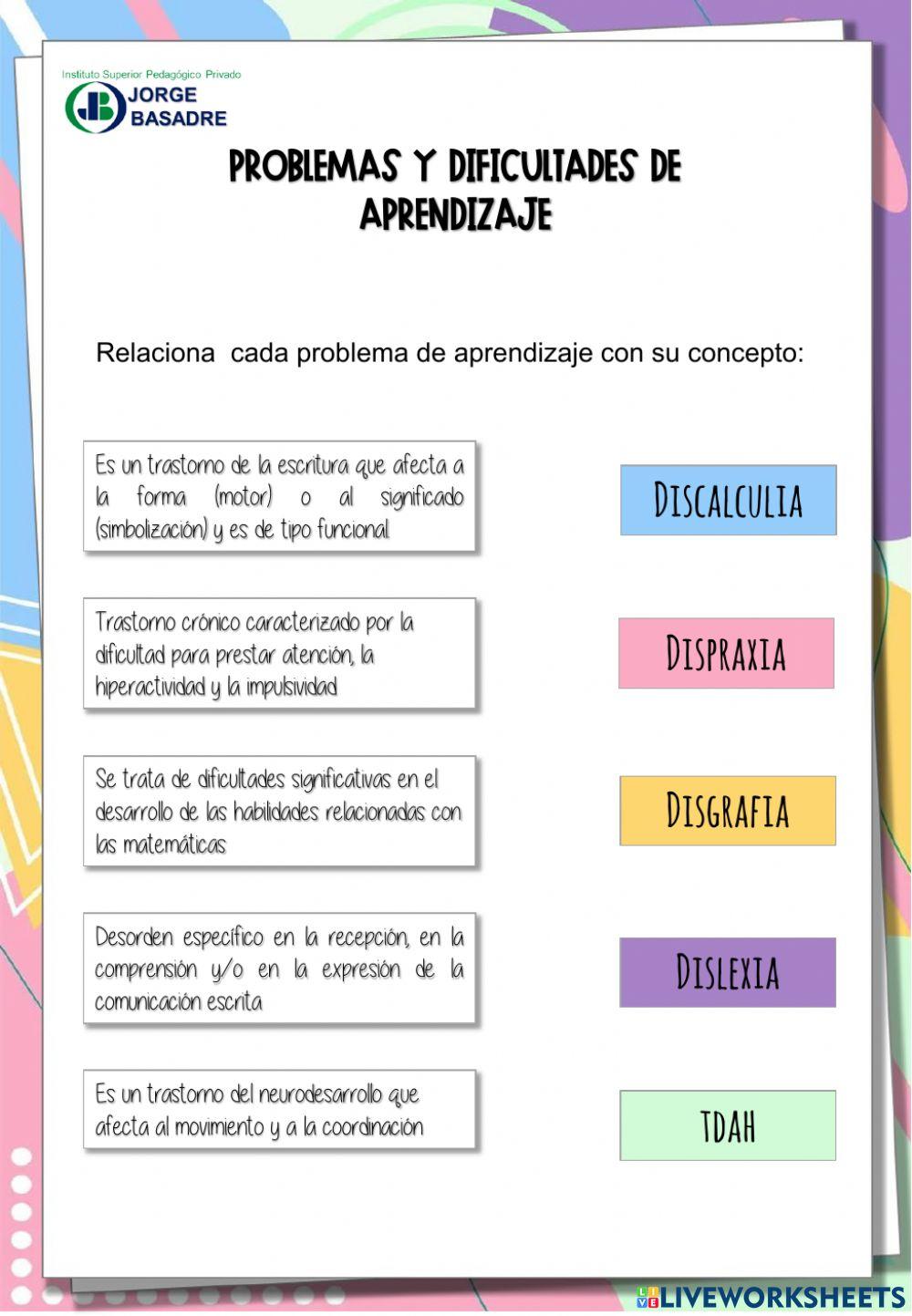 Problemas y dificultades de aprendizajes