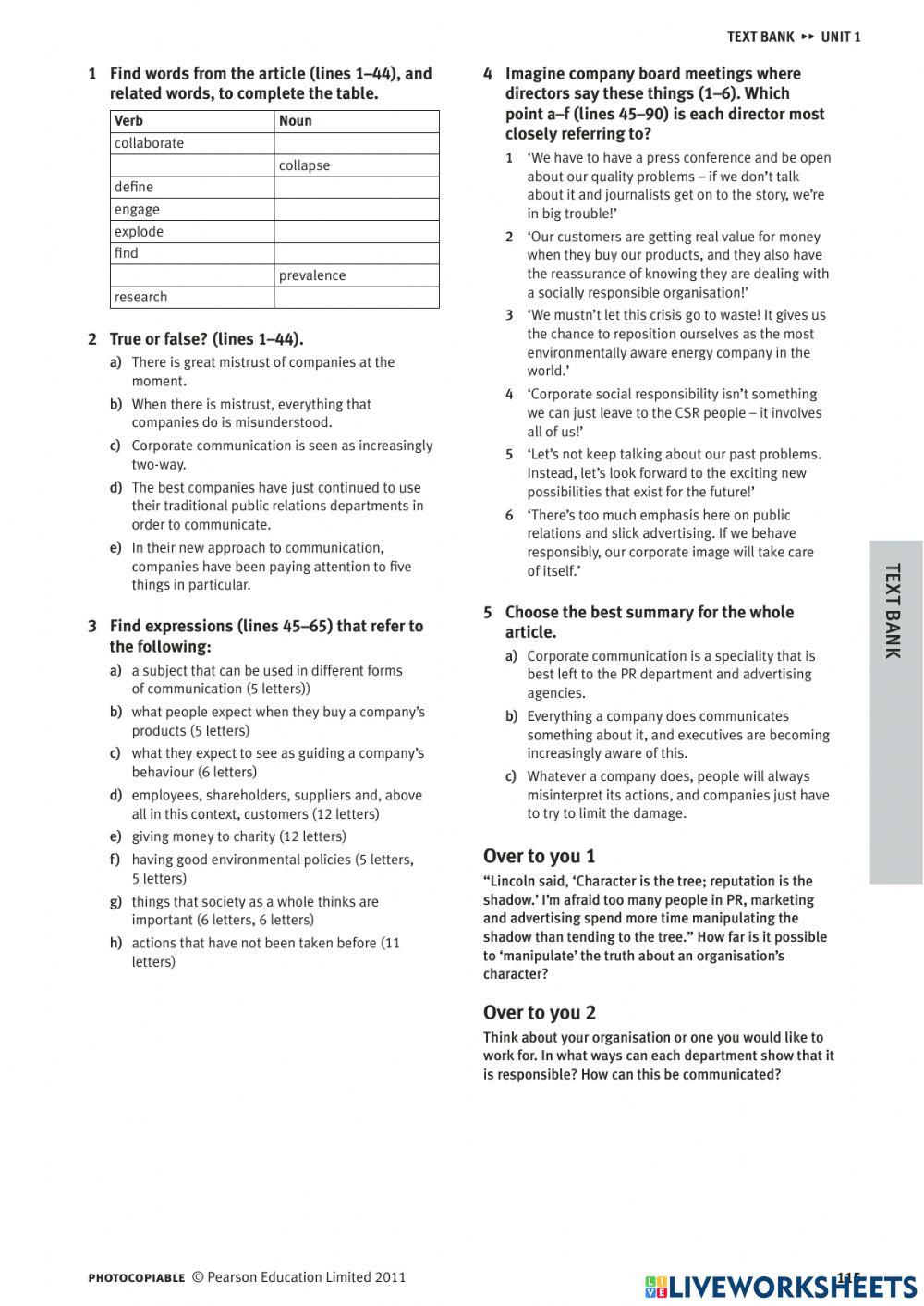 Corporate communication